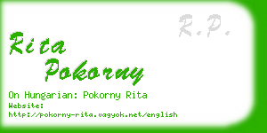 rita pokorny business card